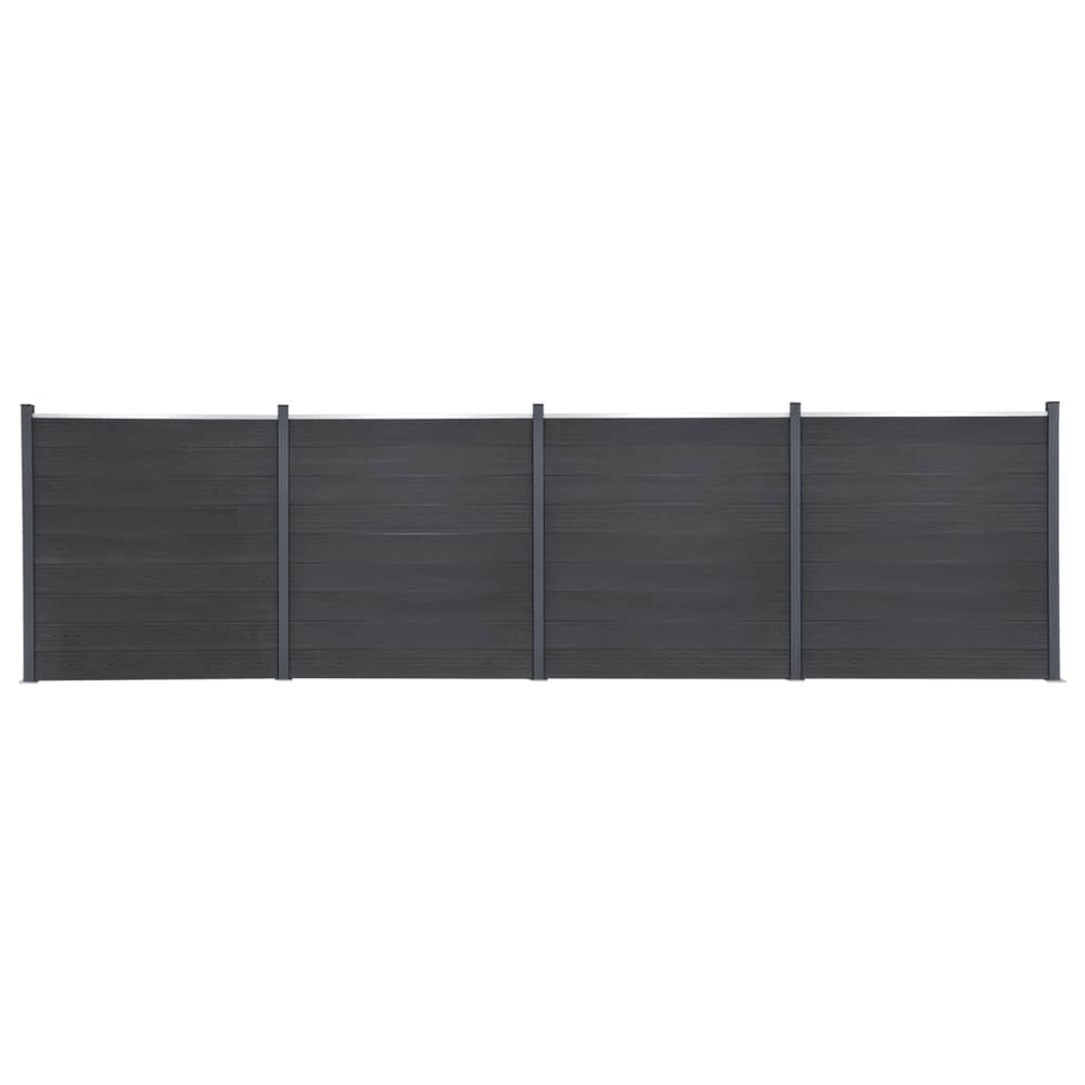 WPC Zaunelement-Set Grau 699x186 cm