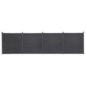 WPC Zaunelement-Set Grau 699x186 cm