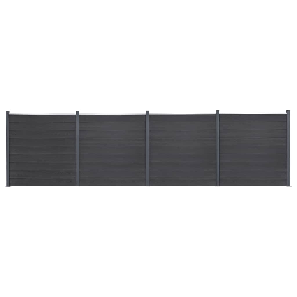 WPC Zaunelement-Set Grau 699x186 cm