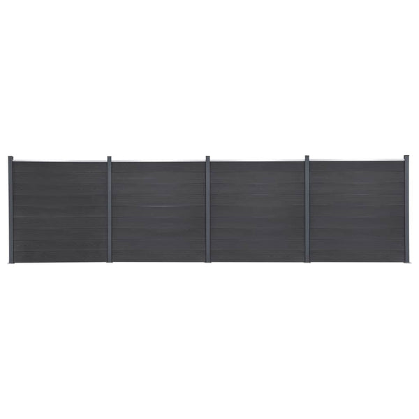 WPC Zaunelement-Set Grau 699x186 cm