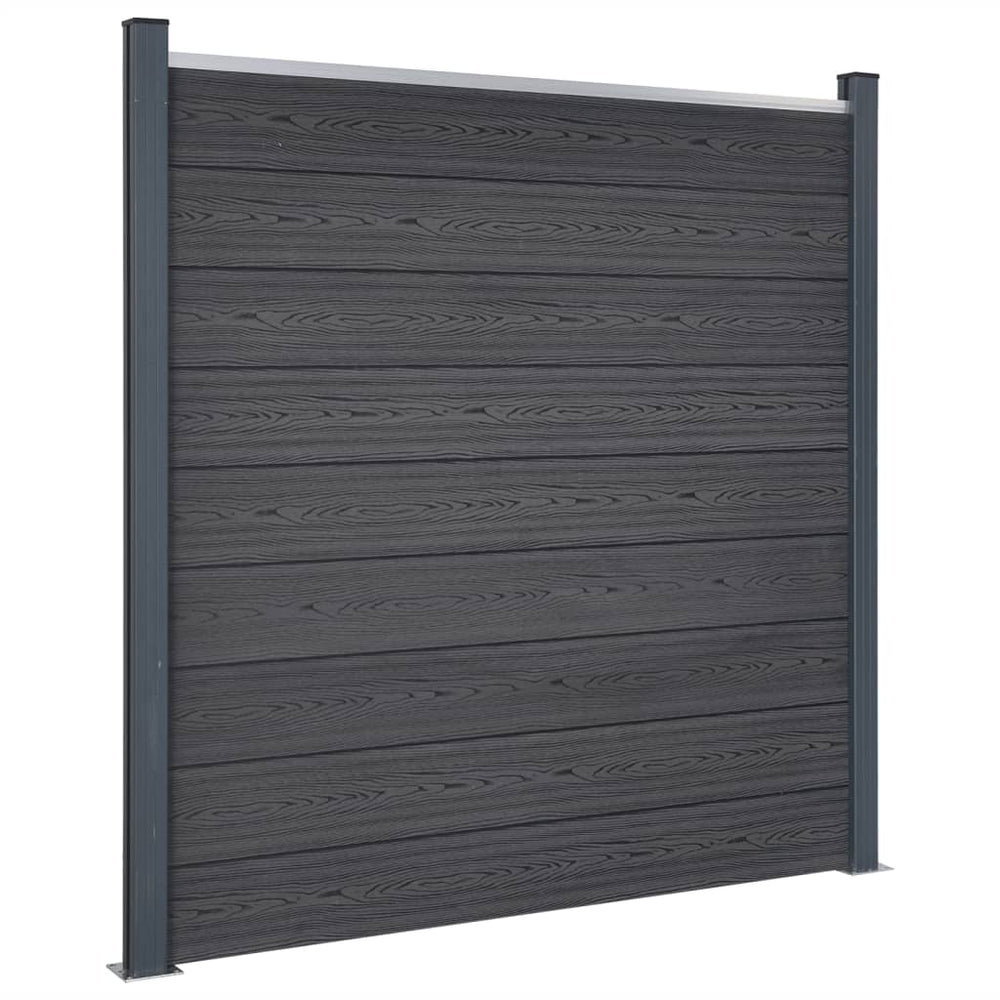 WPC Zaunelement-Set Grau 699x186 cm