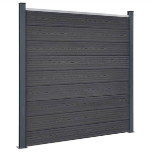 WPC Zaunelement-Set Grau 699x186 cm