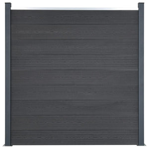 WPC Zaunelement-Set Grau 699x186 cm