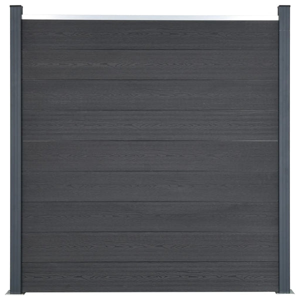WPC Zaunelement-Set Grau 699x186 cm