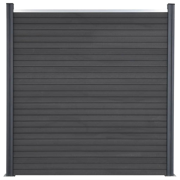 WPC Zaunelement-Set Grau 699x186 cm