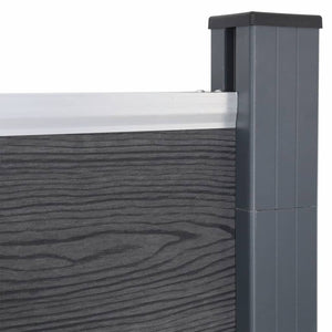 WPC Zaunelement-Set Grau 699x186 cm
