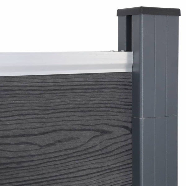 WPC Zaunelement-Set Grau 699x186 cm