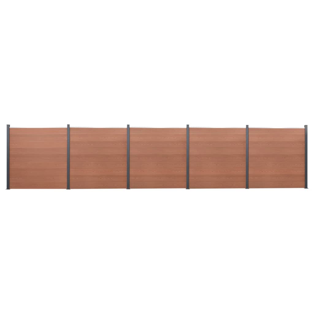 WPC Zaunelement-Set Braun, 872x186 cm