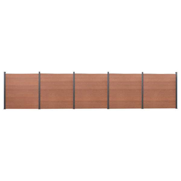 WPC Zaunelement-Set Braun, 872x186 cm