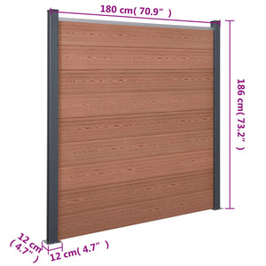 WPC Zaunelement-Set Braun, 872x186 cm