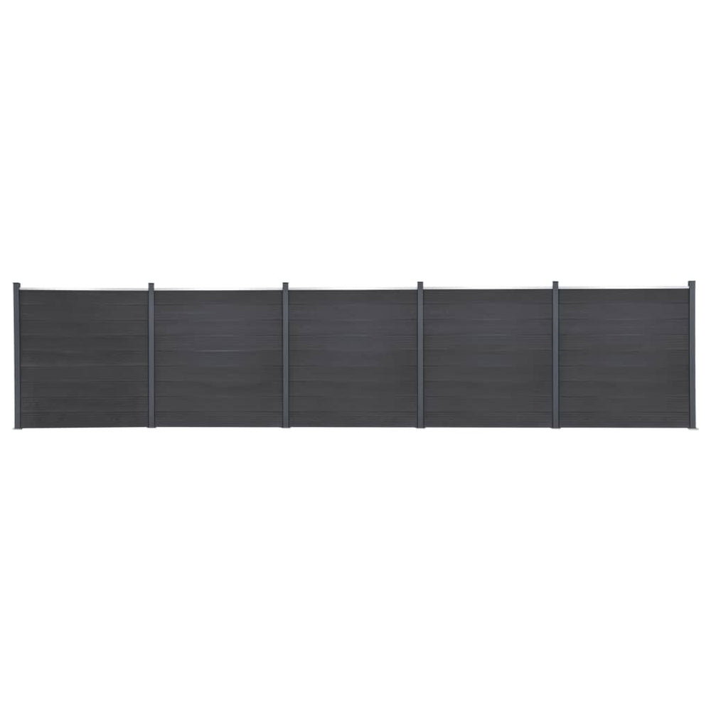 WPC Zaunelement Set Grau 872x186 cm