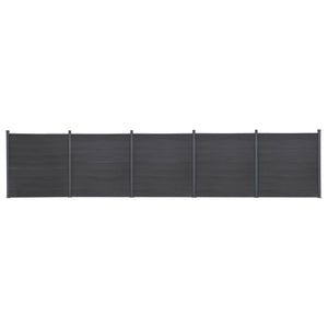 WPC Zaunelement Set Grau 872x186 cm