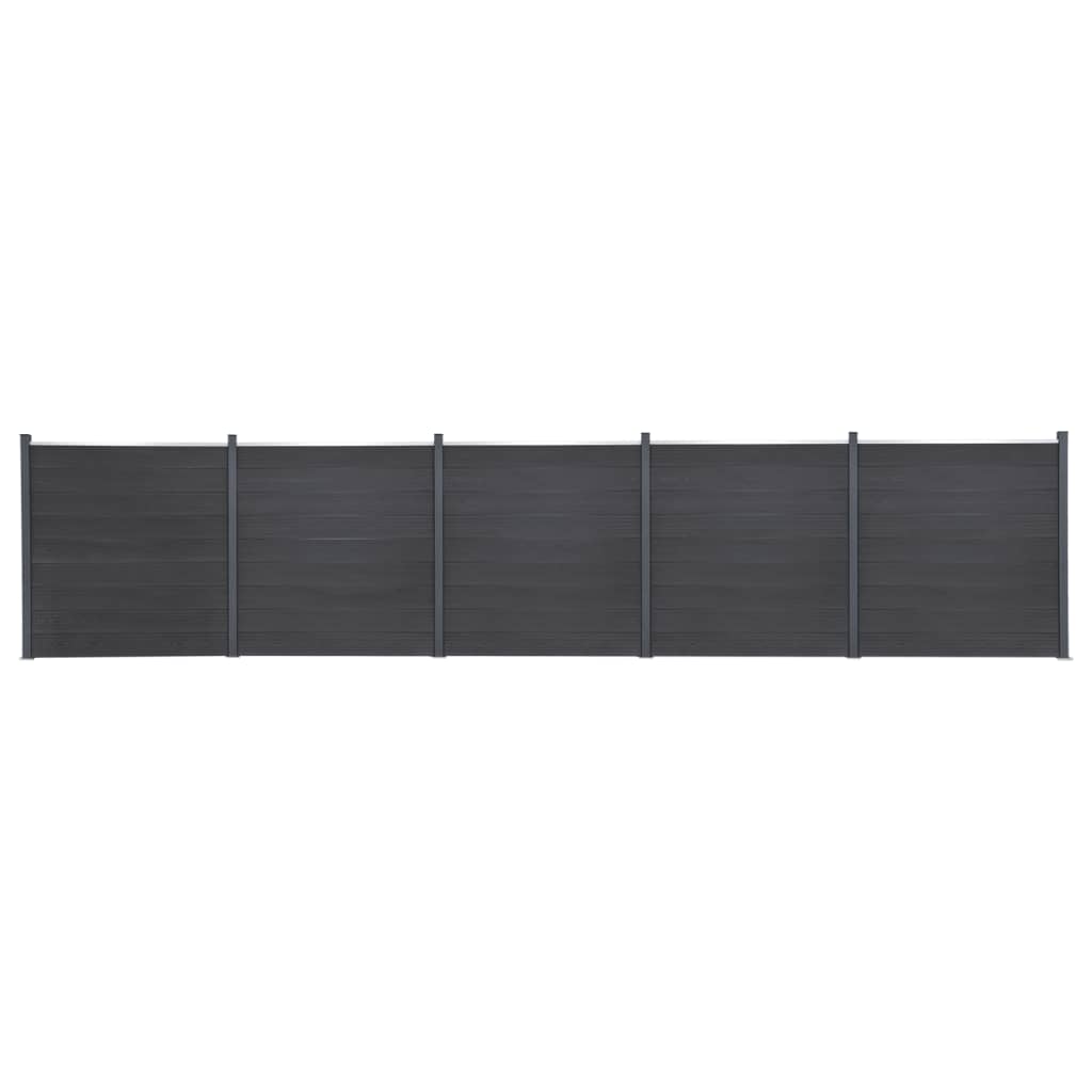 WPC Zaunelement Set Grau 872x186 cm