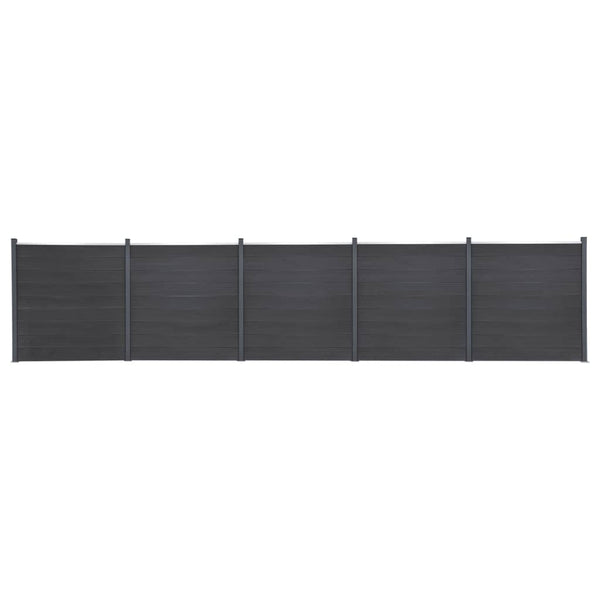 WPC Zaunelement Set Grau 872x186 cm