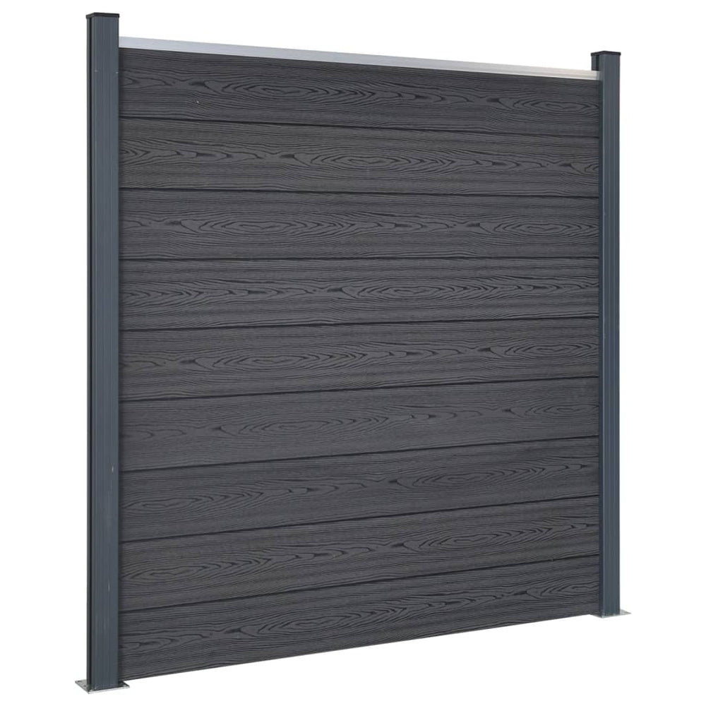 WPC Zaunelement Set Grau 872x186 cm