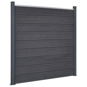 WPC Zaunelement Set Grau 872x186 cm