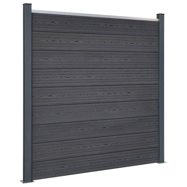WPC Zaunelement Set Grau 872x186 cm