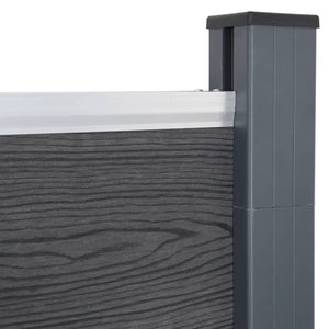 WPC Zaunelement Set Grau 872x186 cm