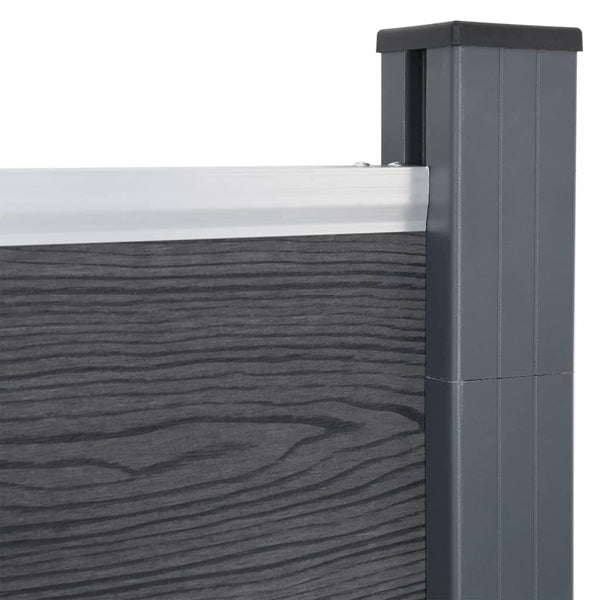 WPC Zaunelement Set Grau 872x186 cm