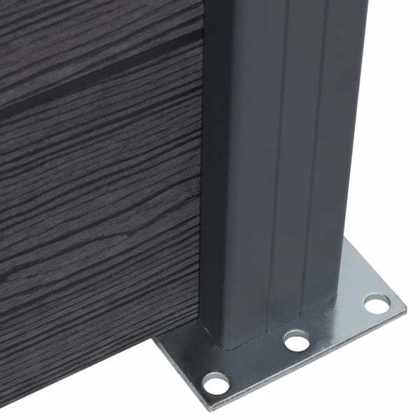 WPC Zaunelement Set Grau 872x186 cm