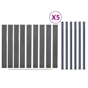 WPC Zaunelement Set Grau 872x186 cm