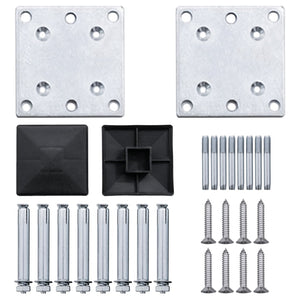 WPC Zaunelement Set Grau 872x186 cm