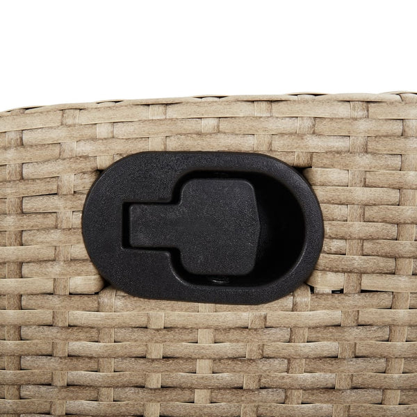 3-tlg. Poly Rattan Garten Essgruppe mit Kissen
