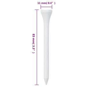 Weiße Golf Tees 83mm - 1000er Pack