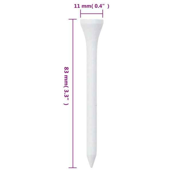 Weiße Golf Tees 83mm - 1000er Pack
