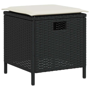 vidaXL Salon de jardin 6 pcs avec coussins en résine tressée noire forme en L