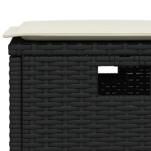 vidaXL Salon de jardin 6 pcs avec coussins en résine tressée noire forme en L