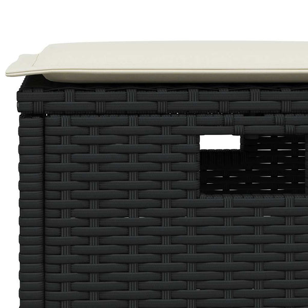 vidaXL Salon de jardin 6 pcs avec coussins en résine tressée noire forme en L