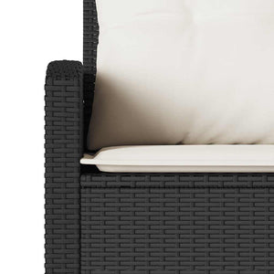 vidaXL Salon de jardin 6 pcs avec coussins en résine tressée noire forme en L