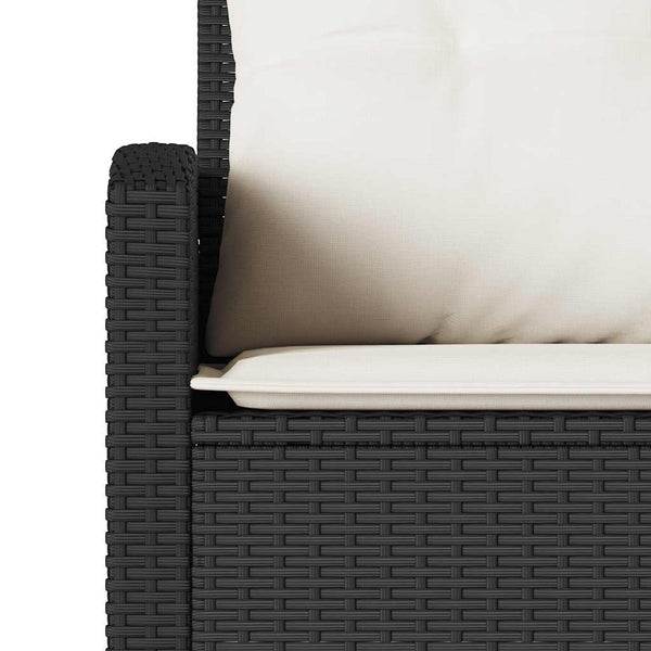 vidaXL Salon de jardin 6 pcs avec coussins en résine tressée noire forme en L