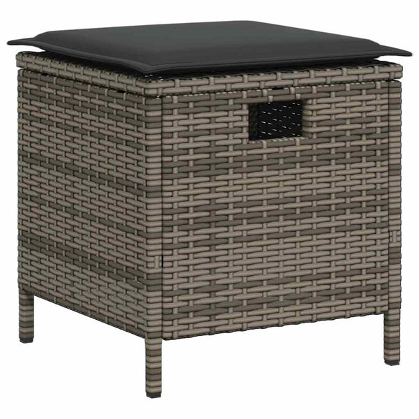 vidaXL Salon de jardin 6 pcs avec coussins en résine tressée en forme de L gris