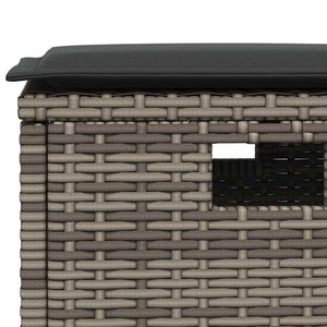 vidaXL Salon de jardin 6 pcs avec coussins en résine tressée en forme de L gris