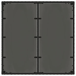 Schwarzer Gartentisch mit Glasplatte 90x90 cm