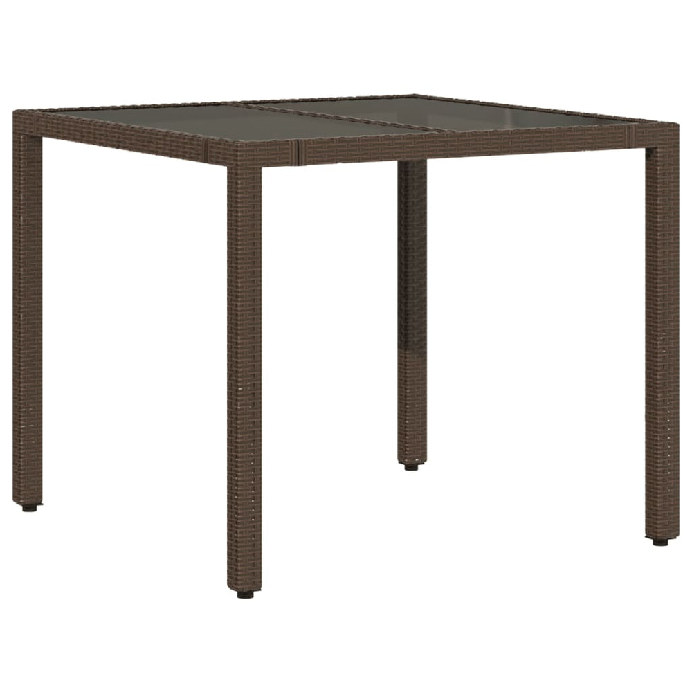 Gartentisch Braun Poly Rattan 90x90 cm