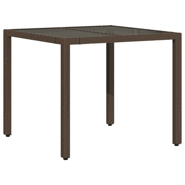 Gartentisch Braun Poly Rattan 90x90 cm