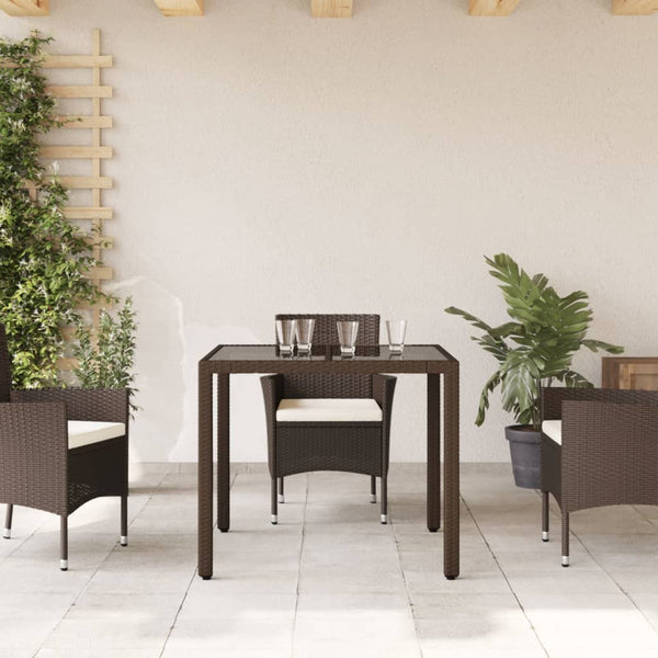 Gartentisch Braun Poly Rattan 90x90 cm