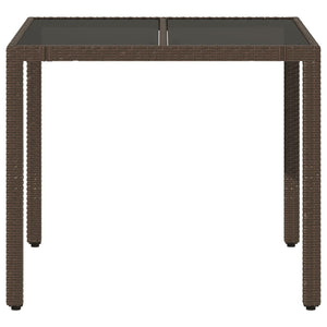 Gartentisch Braun Poly Rattan 90x90 cm