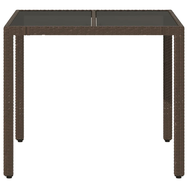 Gartentisch Braun Poly Rattan 90x90 cm