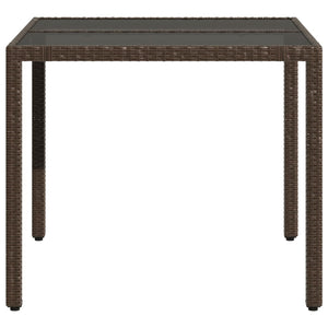 Gartentisch Braun Poly Rattan 90x90 cm