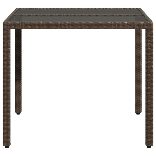 Gartentisch Braun Poly Rattan 90x90 cm