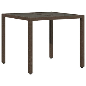 Gartentisch Braun Poly Rattan 90x90 cm