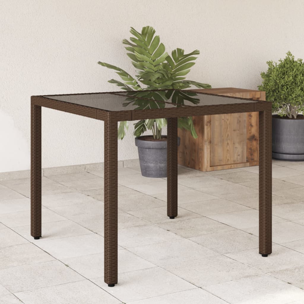 Gartentisch Braun Poly Rattan 90x90 cm