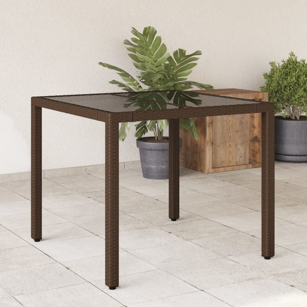 Gartentisch Braun Poly Rattan 90x90 cm