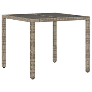 Gartentisch Grau Poly Rattan 90x90 cm
