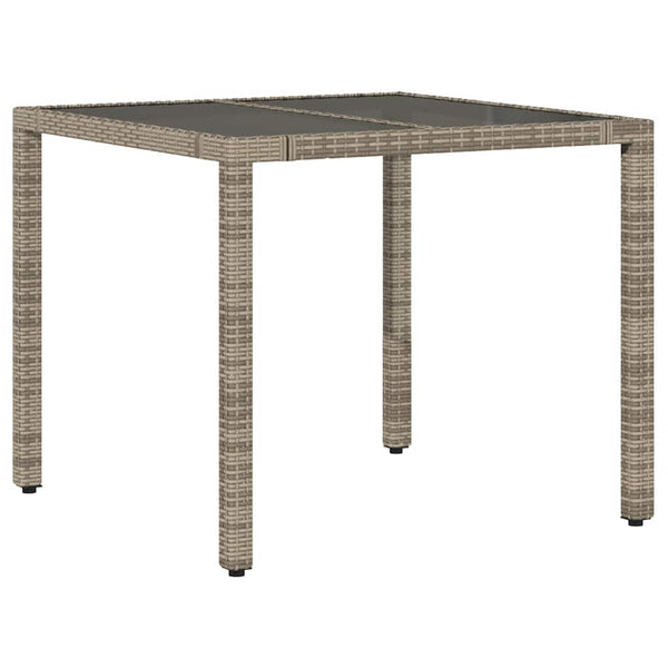 Gartentisch Grau Poly Rattan 90x90 cm