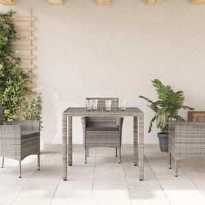 Gartentisch Grau Poly Rattan 90x90 cm
